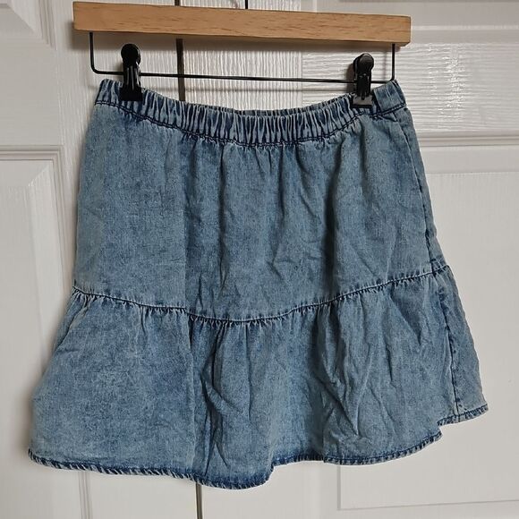 American Eagle Outfitters Blue Tiered Bubble Skirt - Picture 3 of 16